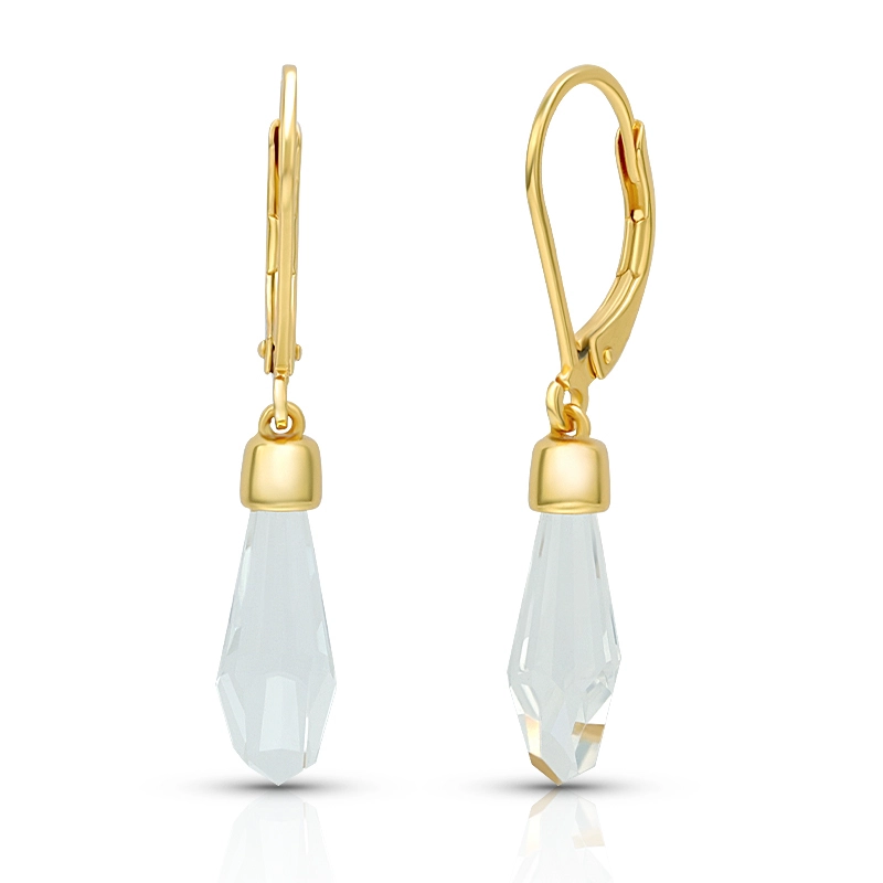 Perfume Bottle Rock Crystal Lever Back Earring 1