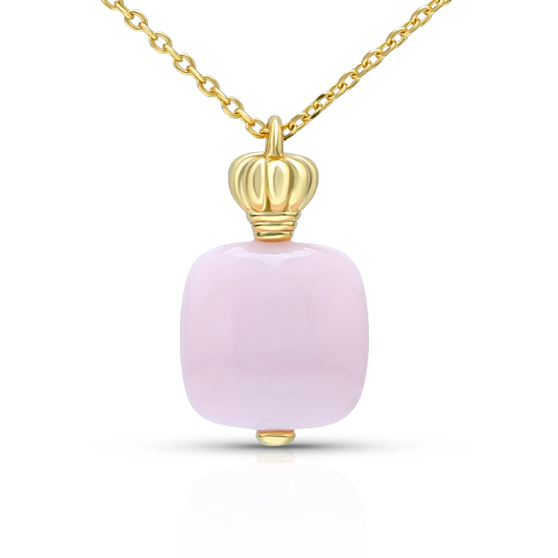 Perfume Bottle Created Pink Turquoise Pendant Necklace 1