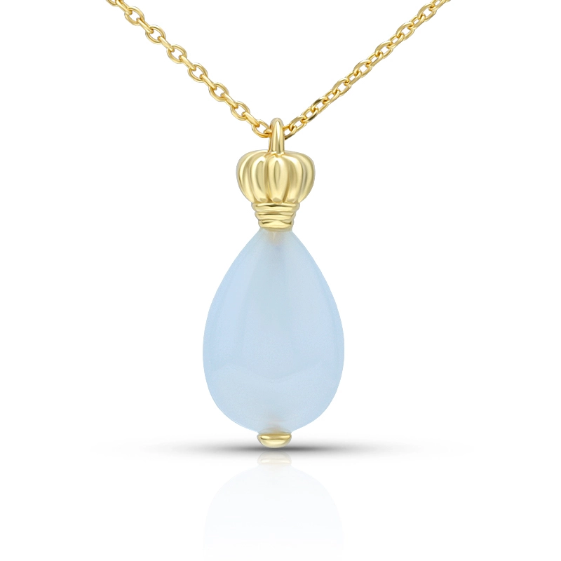 Perfume Bottle Chalcedony Pendant Necklace 1
