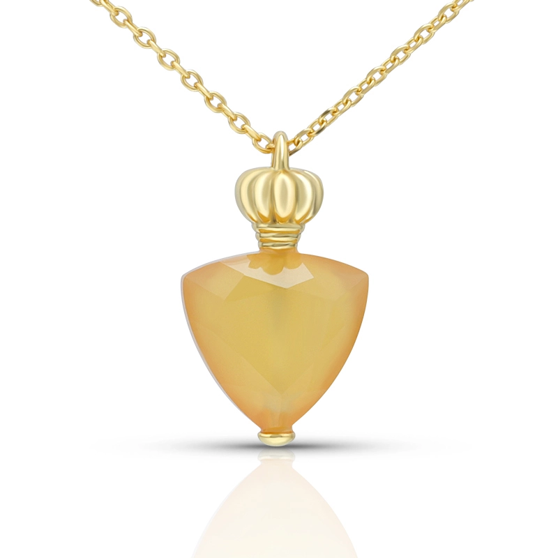 Perfume Bottle Orange Agate Pendant Necklace 1