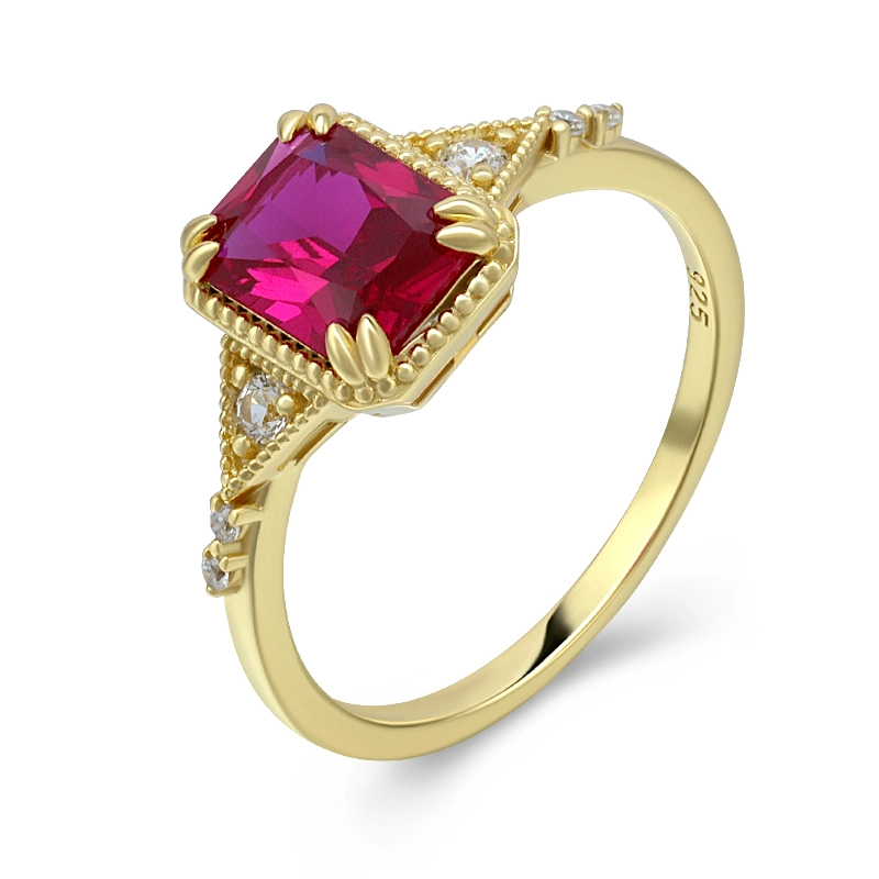 Simulate Ruby Octagon Ring 1