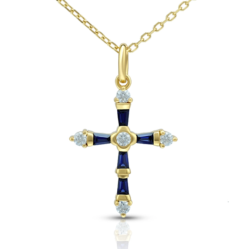 Simulate Blue Sapphire Necklace 1
