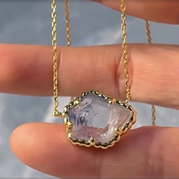 Irregular Rock Dumortierite Necklace 1