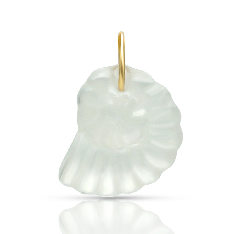 White Crystal Nautilus Shell Pendant 1