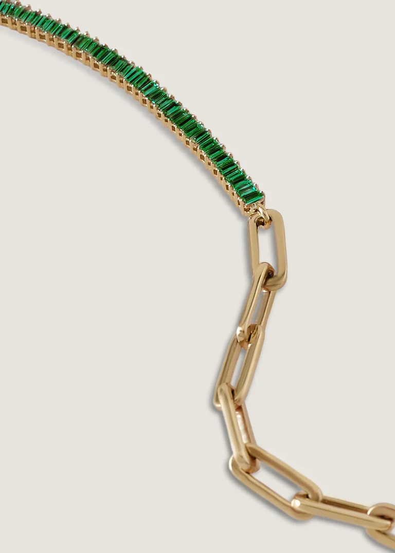 Baguette Half Paperclip Half Tennis Bracelet 2