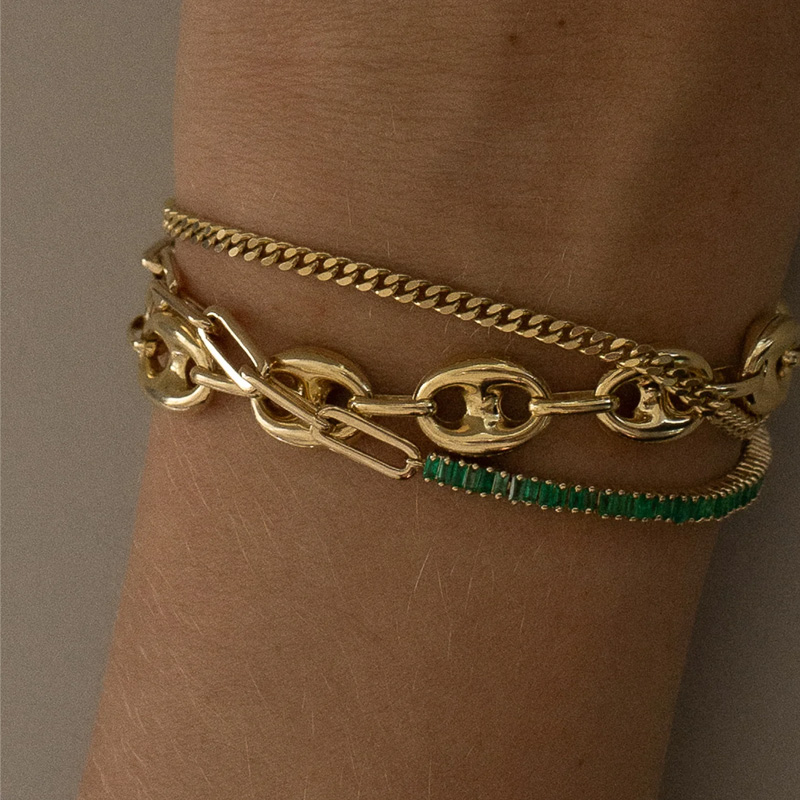 Baguette Half Paperclip Half Tennis Bracelet 4
