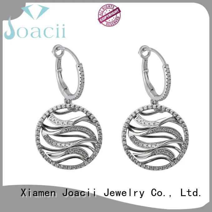 Joacii shaped diamond drop earrings for women 1