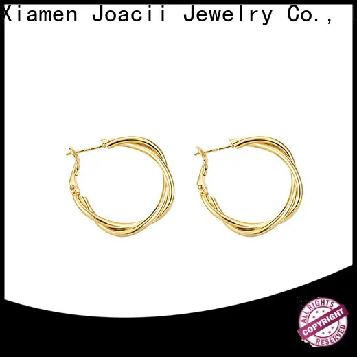 Joacii shaped white gold hoop earrings manufacturer for girlfriend 1