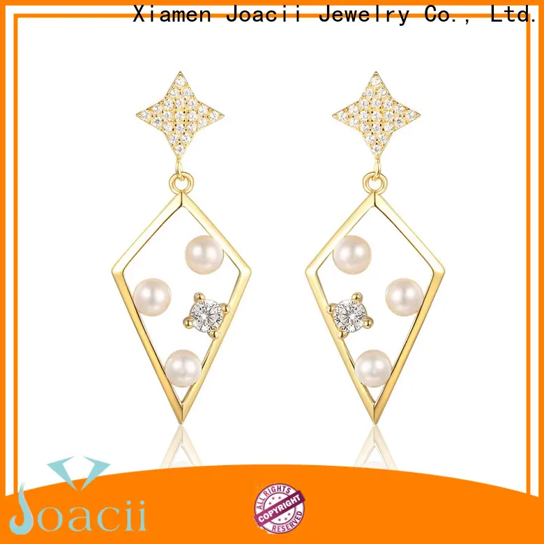 Joacii classic silver diamond earrings supplier for gifts 1