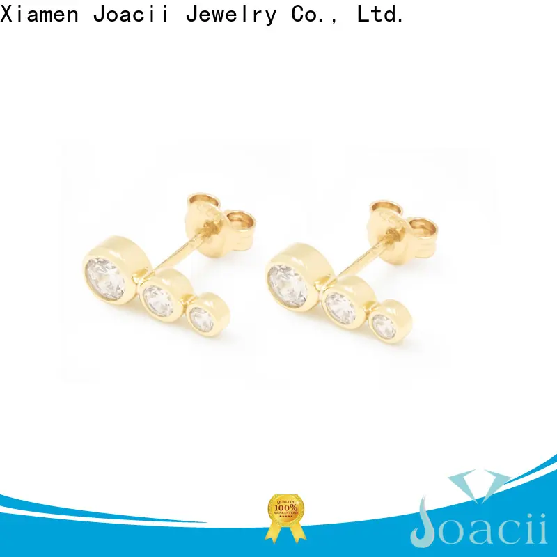 Joacii shaped silver diamond earrings promotion for women 1