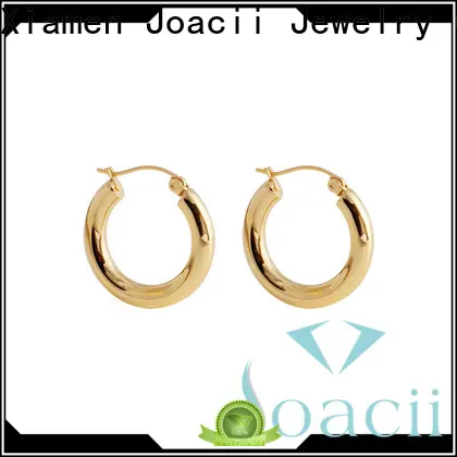 Joacii shaped white gold hoop earrings for gifts 1