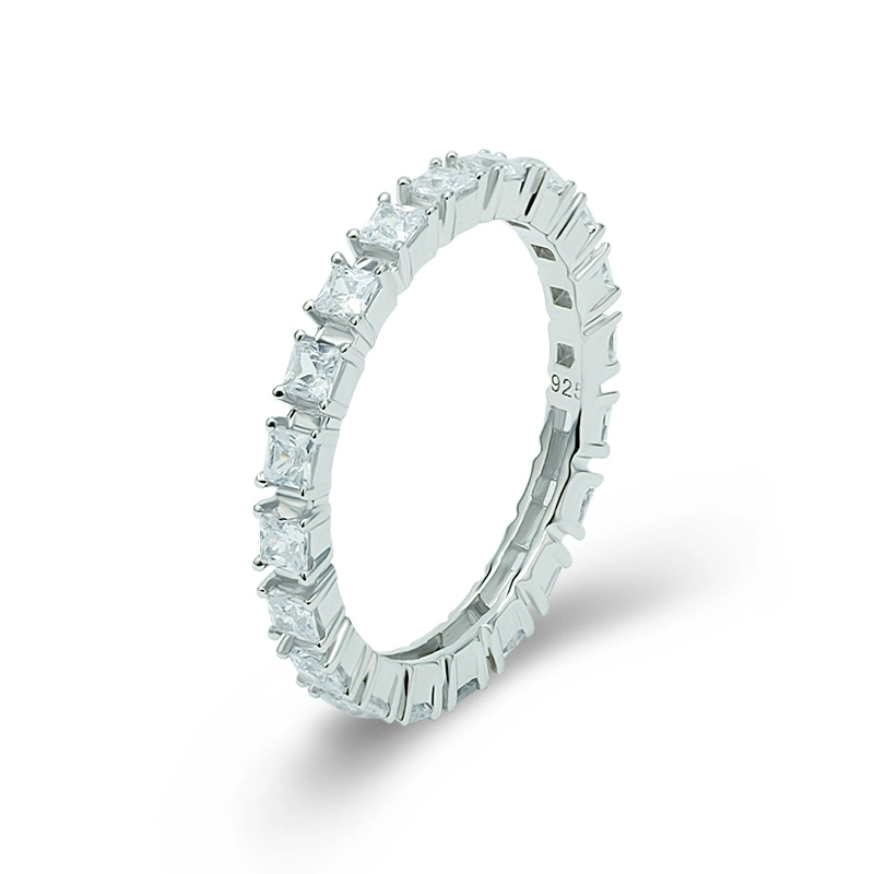 2mm Princess Cut Tennis Ring 1