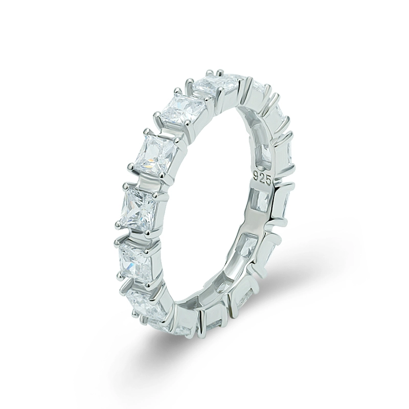 3mm Princess Cut Tennis Ring 1
