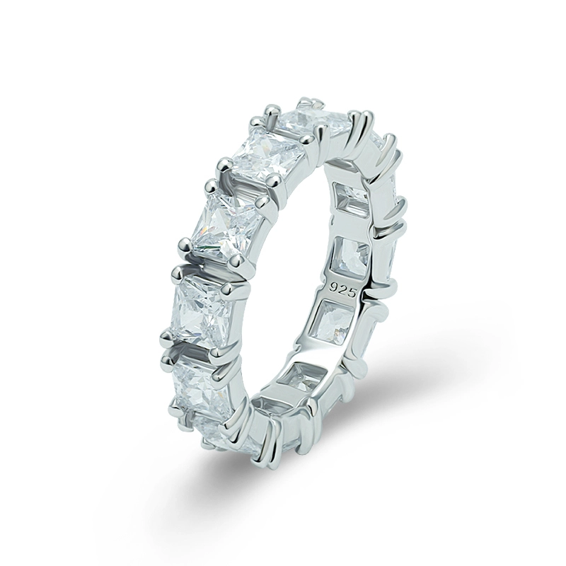 4mm Princess Cut Tennis Ring 1