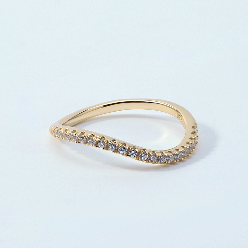 Pave Slim Wave Ring 1