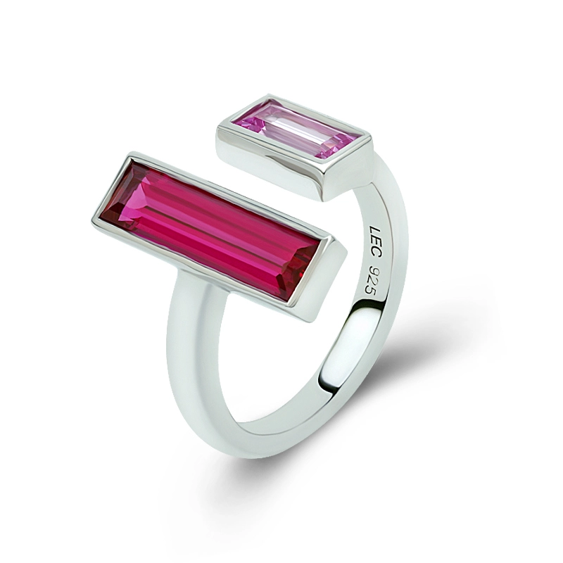 Two Stone Pink Sapphire Ring 1