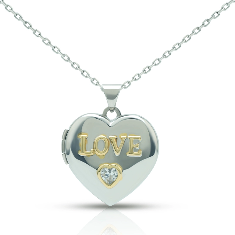 Sterling Silver Heart Locket Necklace 1