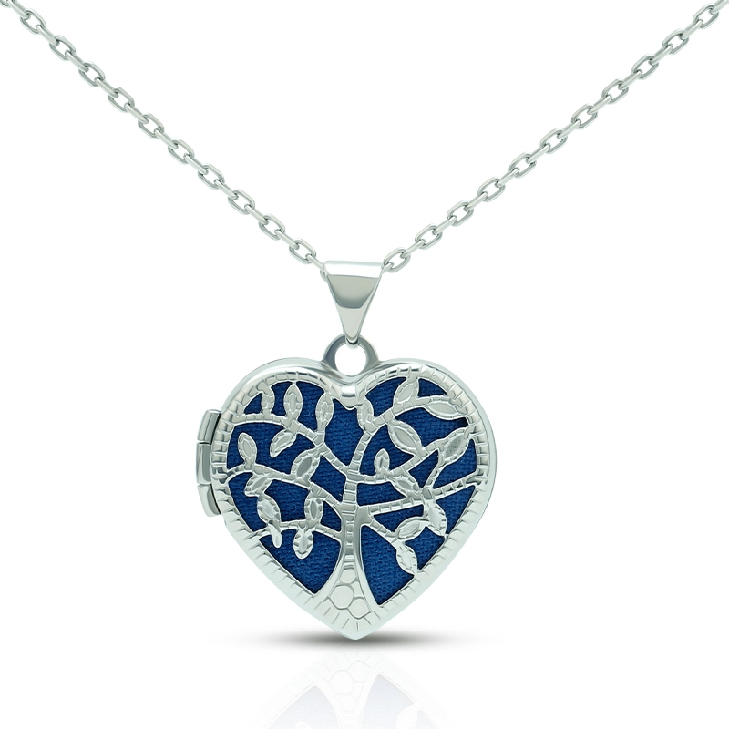 Tree of Life Sterling Silver Heart Locket Necklace 1
