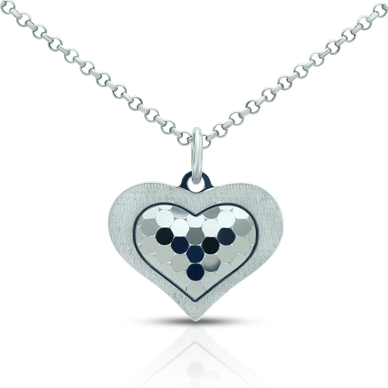 Dainty Silver Heart Pendant Necklace 1