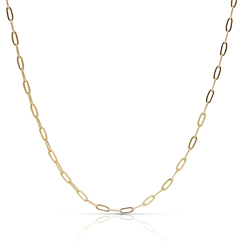 Silver Paperclip Chain Necklace 1