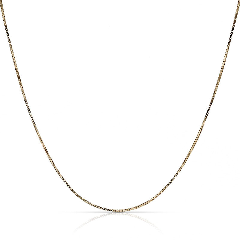 0.75mm Sterling Silver Box Chain Necklace 1