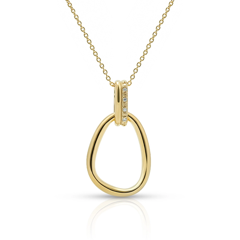 Gold Plated Minimal Circle Pendant 1