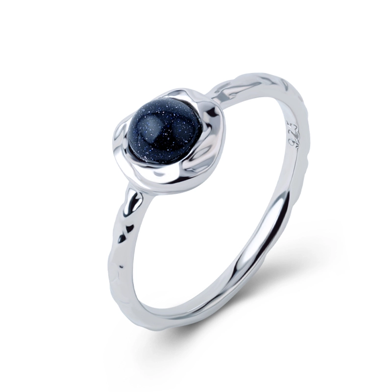 Irregular Texture Blue Aventurine Ring 1