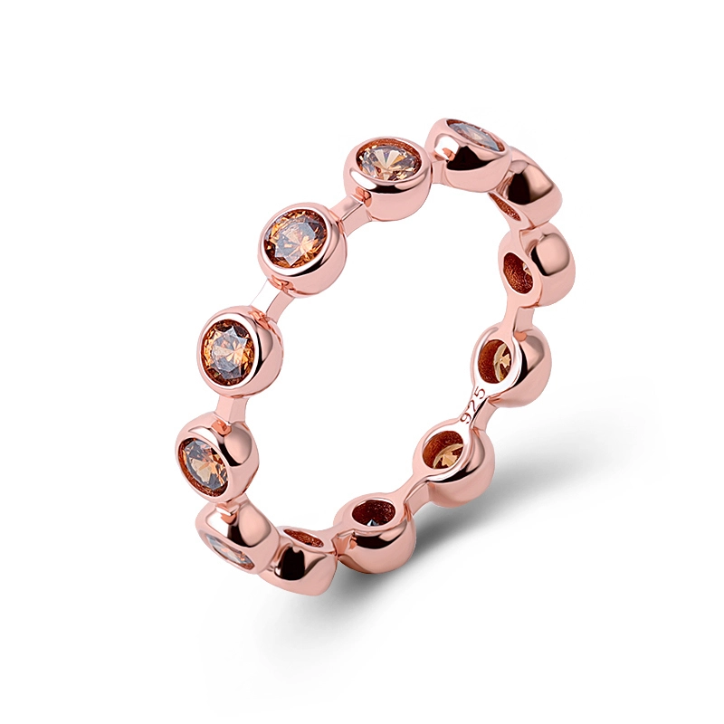 Bezel Coffee Cubic Zirconia Ring 1