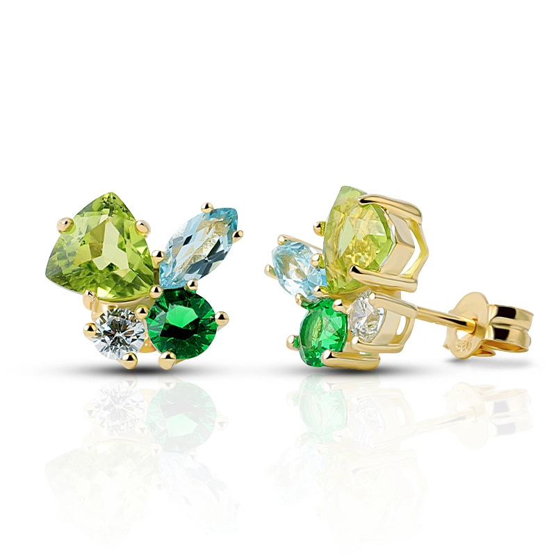 Butterfly Peridot Stud Earrings 1