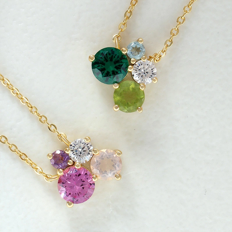 Pink Sapphire Butterfly Necklace Colorful Stone 1