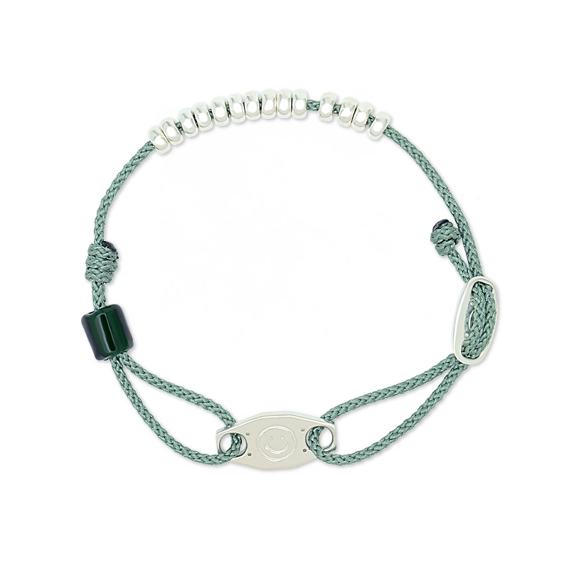 Smiley Face Tag Cord Bracelet 1