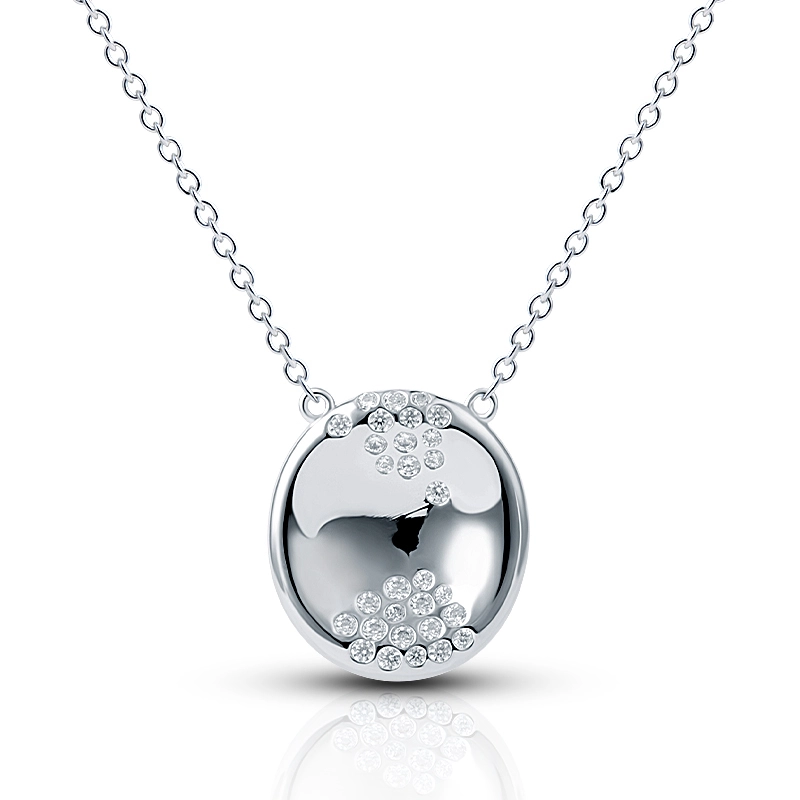 White Satin Star Pendant Necklace 1