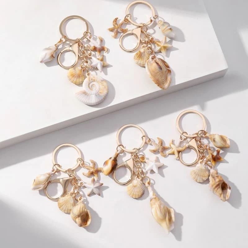 Seaside Vacation Multi Shells Keychains 1