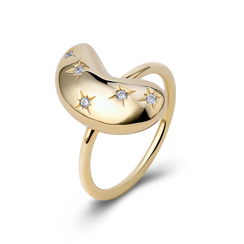 Star CZ Bean Ring 1