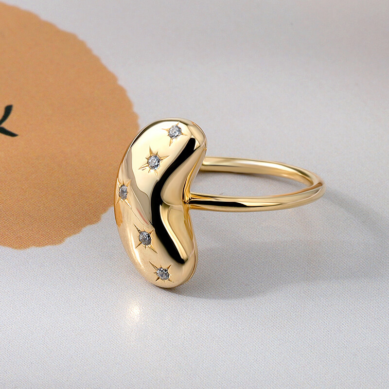 Star CZ Bean Ring 5