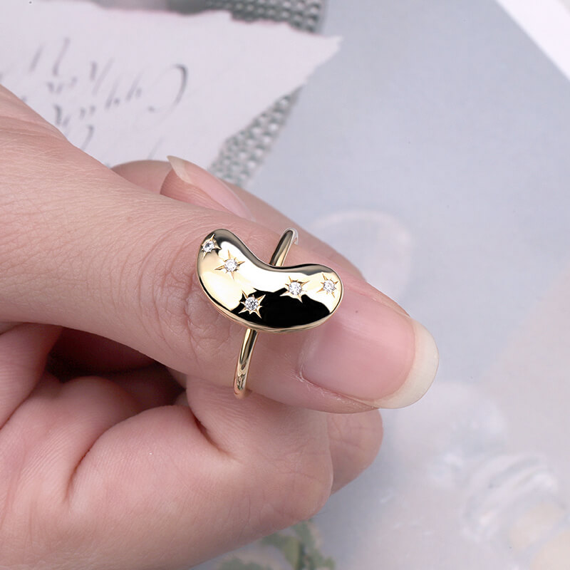 Star CZ Bean Ring 4