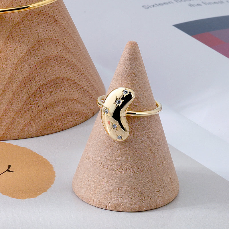 Star CZ Bean Ring 6