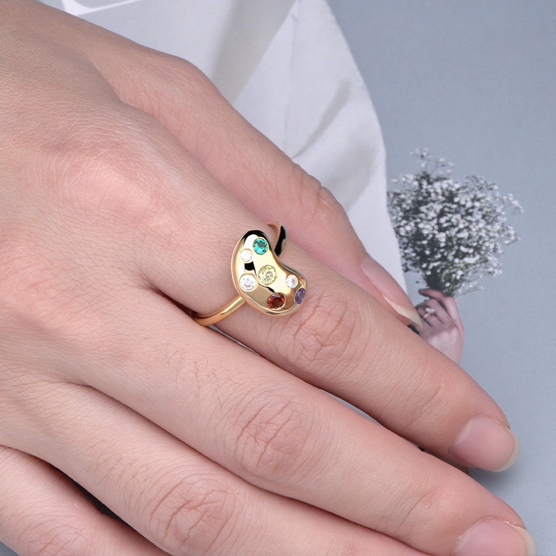 Gypsy CZ Bean Ring 3