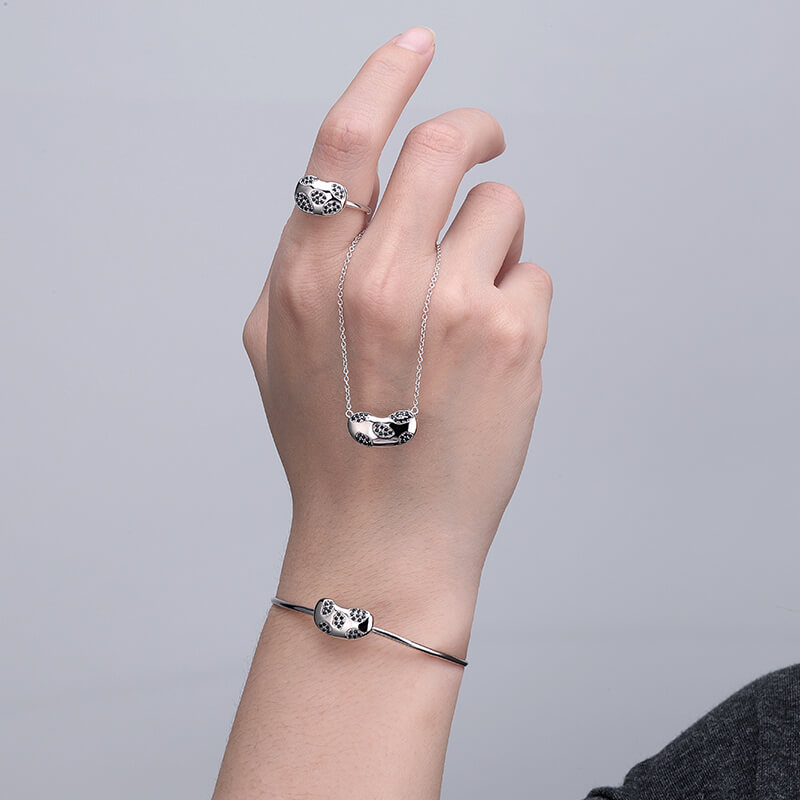 Silver Bean Necklace 5