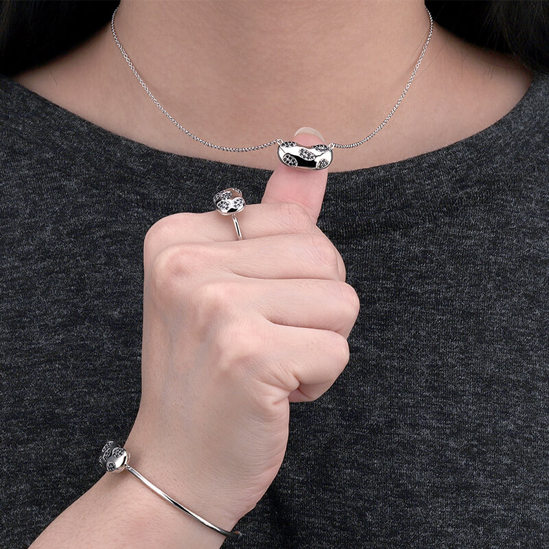 Silver Bean Necklace 4