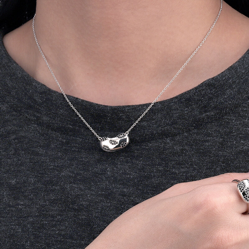 Silver Bean Necklace 2