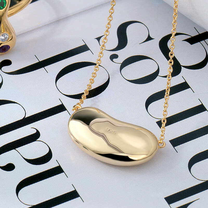 Gypsy CZ Bean Necklace 8