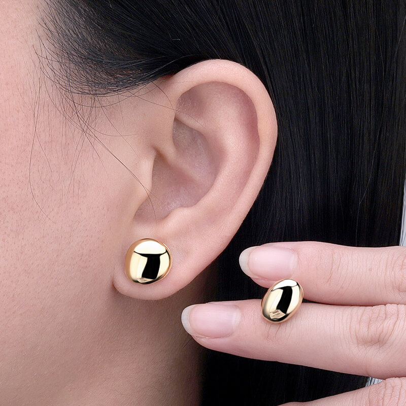 Polishing Bean Stud Earring 4