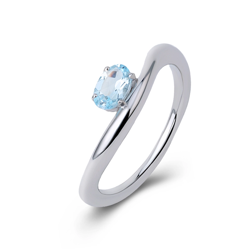 Blue Sky Topaz Curved Ring 1
