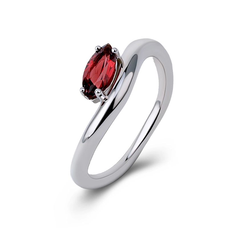 Garnet Curved Ring 1