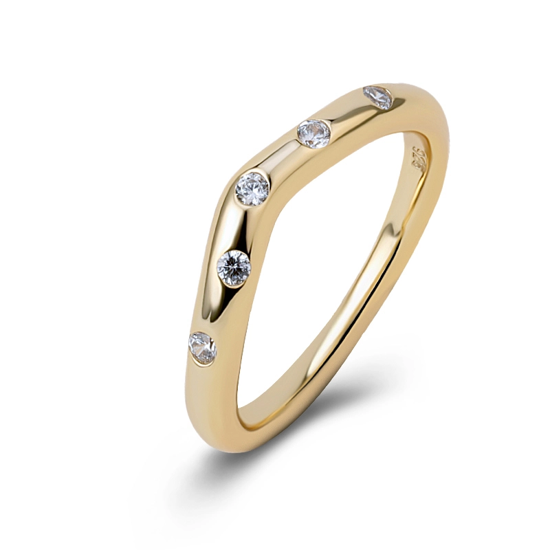 CZ V Shaped Band Ring 1