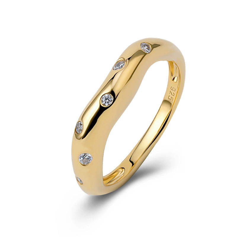 CZ Irregular Wave Ring 1