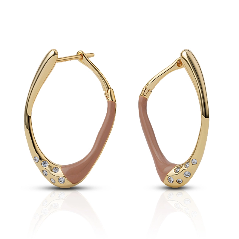 Enamel Curved Huggie Earring 1