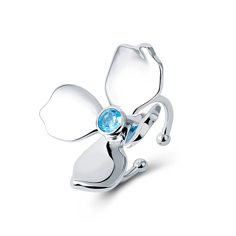 Silver Flower Open ring 1