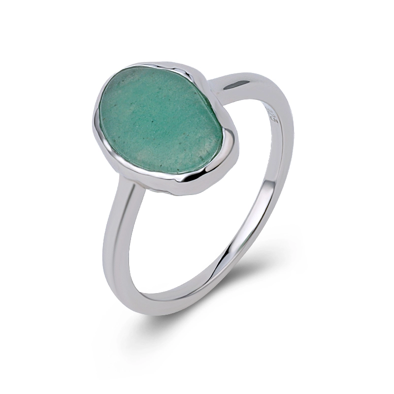 Faceted Cut Irregular Peridot Silver Ring 1